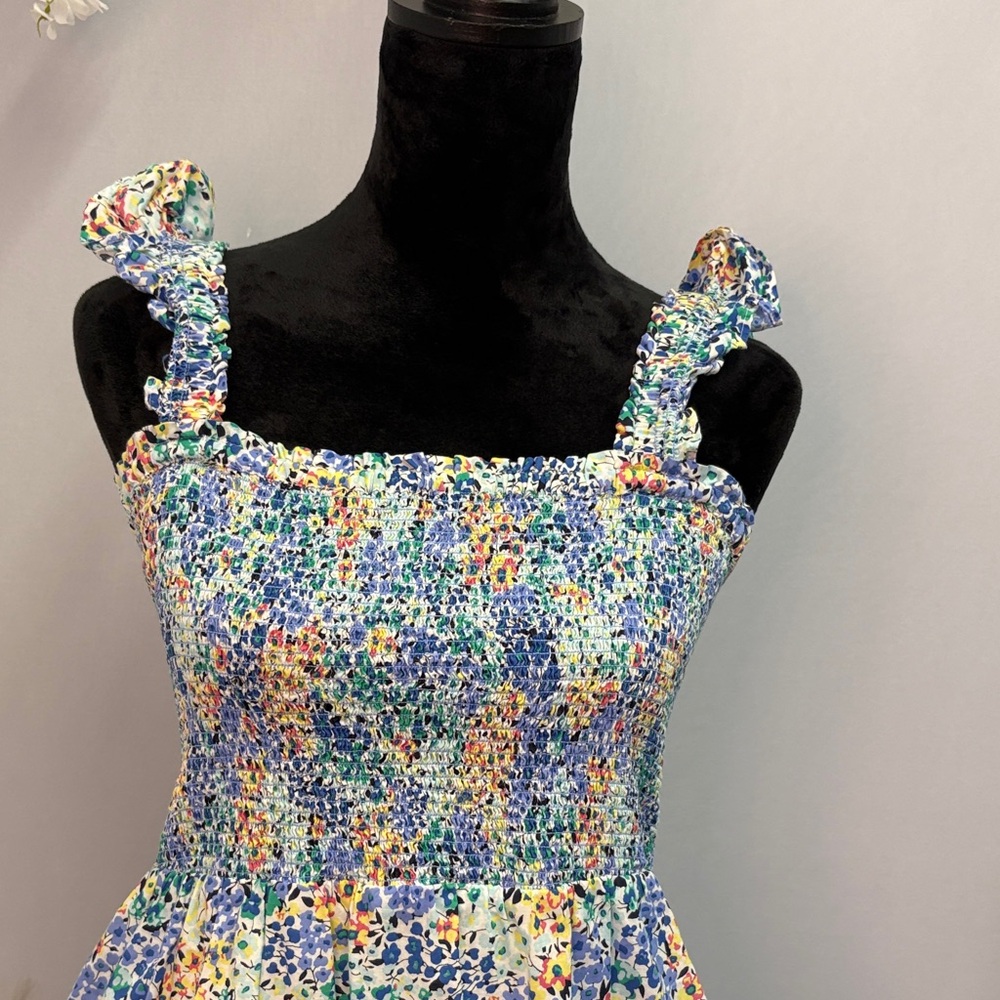 J. Crew Floral Blue and White Women's Dress - Picture 3 of 5